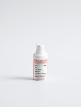 Moisturising Day Cream bottle with pump dispenser for deep hydration and all-day radiance.