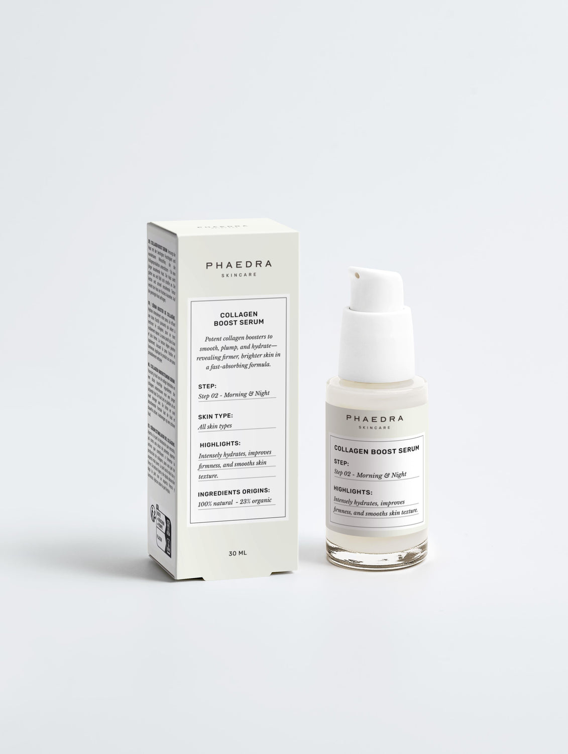 Collagen Serum bottle and packaging for youthful, hydrated skin.