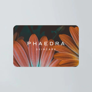 Phaedra Skincare Gift Card with floral design for personalized skincare choices.